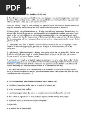 Suggestion Box Exercises