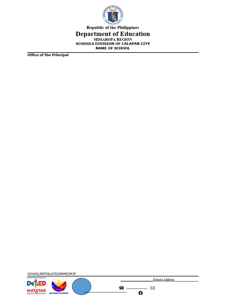 DepEd MIMAROPA Template for Schools | PDF
