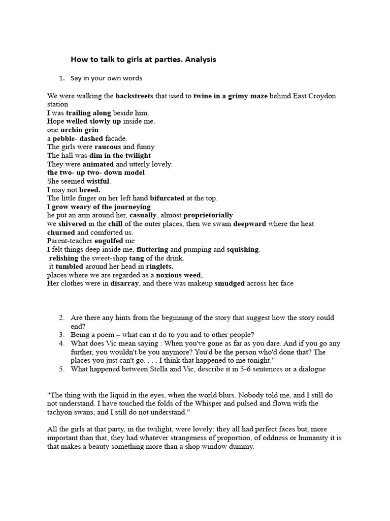 How to talk to girls at parties pdf