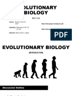 iNTRODUCTION TO EVOLUTIONARY BIOLOGY