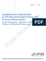 Supplementary Specification To API Recommended Practice 551 Process Measurement