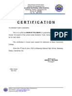Certification - Graduating