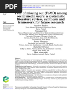 Fear of Missing Out (FoMO) Among Social Media Users A Systematic Literature Review, Synthesis and Framework For Future Research