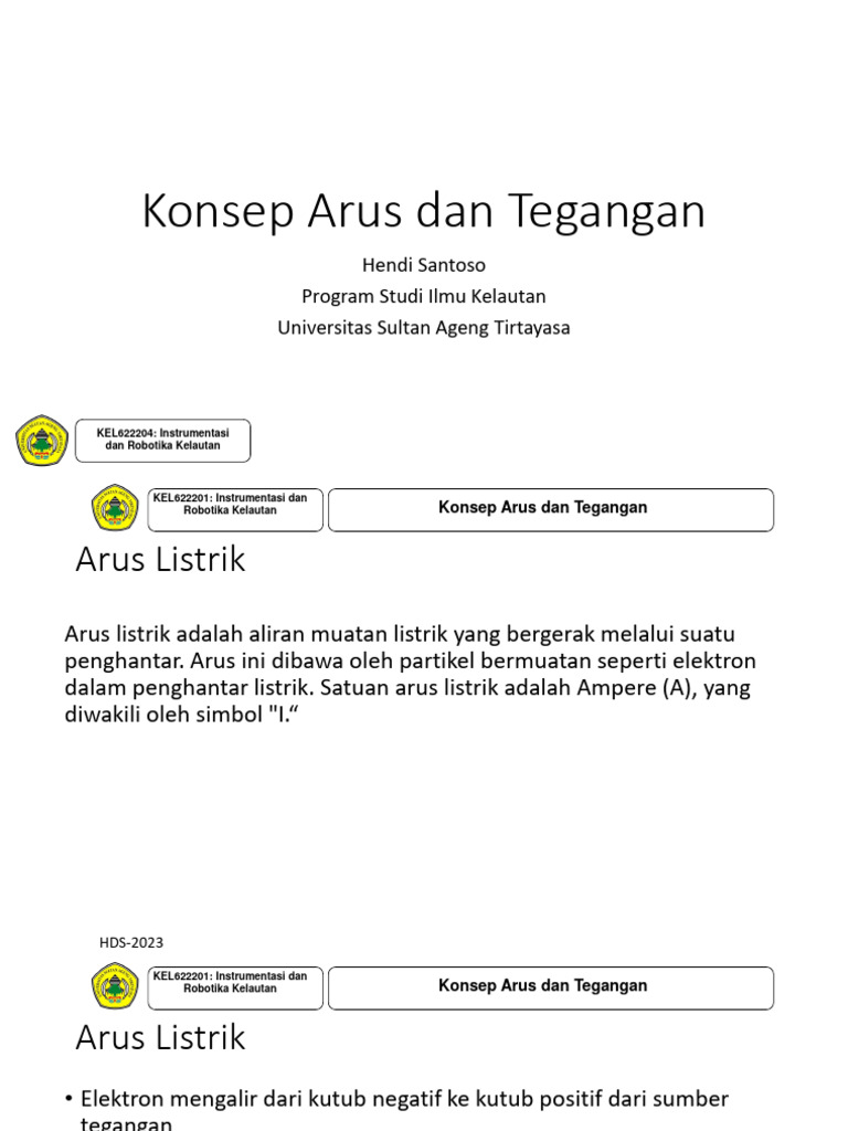 Arus dan Tegangan Listrik Dasar | PDF