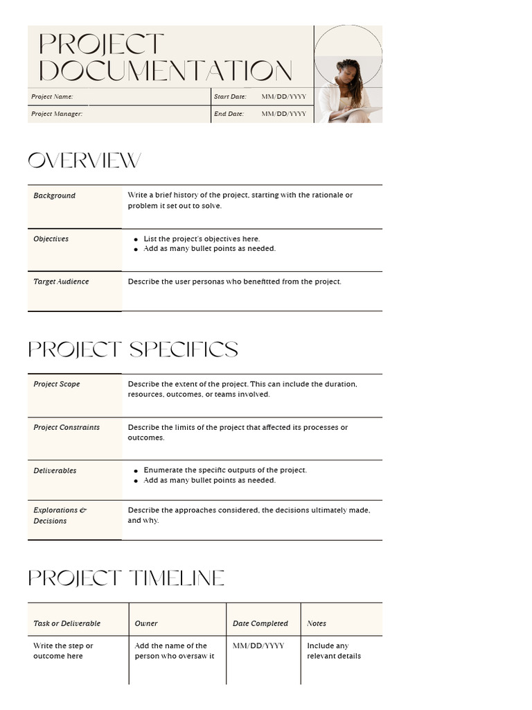 Project Documentation Professional Doc in Ivory Dark Brown Warm Classic ...