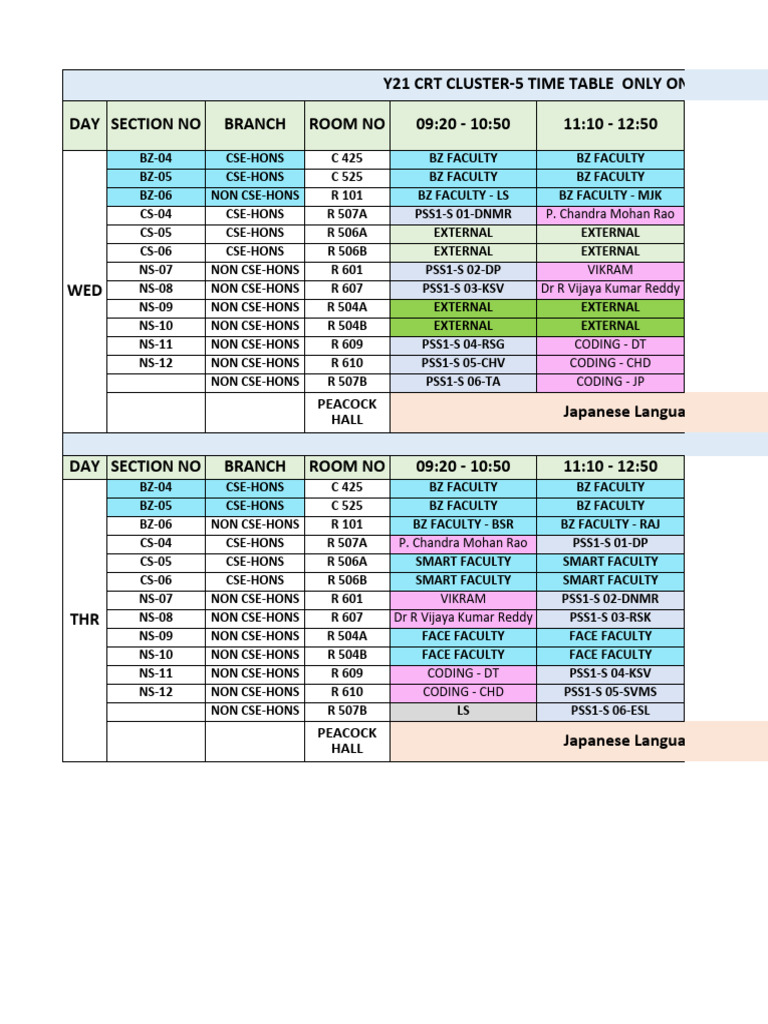 CSE Hons Time Table for Sept 2023 | PDF