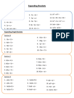 Expanding Brackets Worksheet