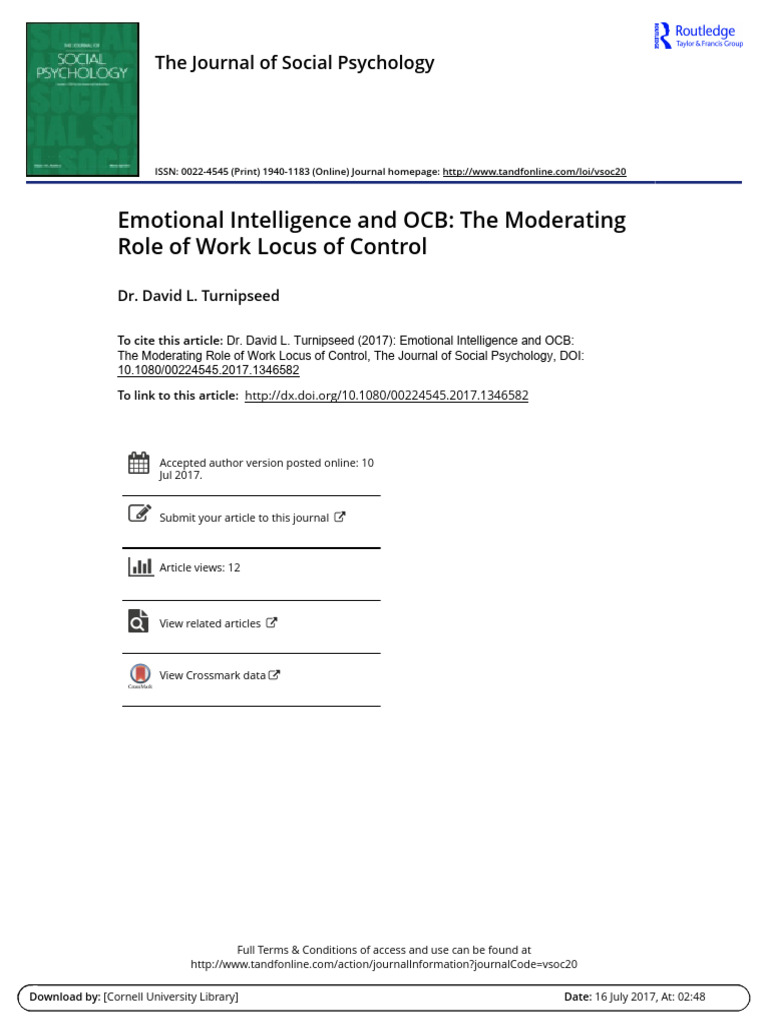 Emotional Intelligence and OCB The Moderating Role of Work Locus of ...