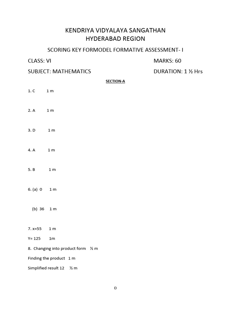 Solution of Cnse Sample Paper Class 7 Maths Fa2 | PDF | Teaching ...