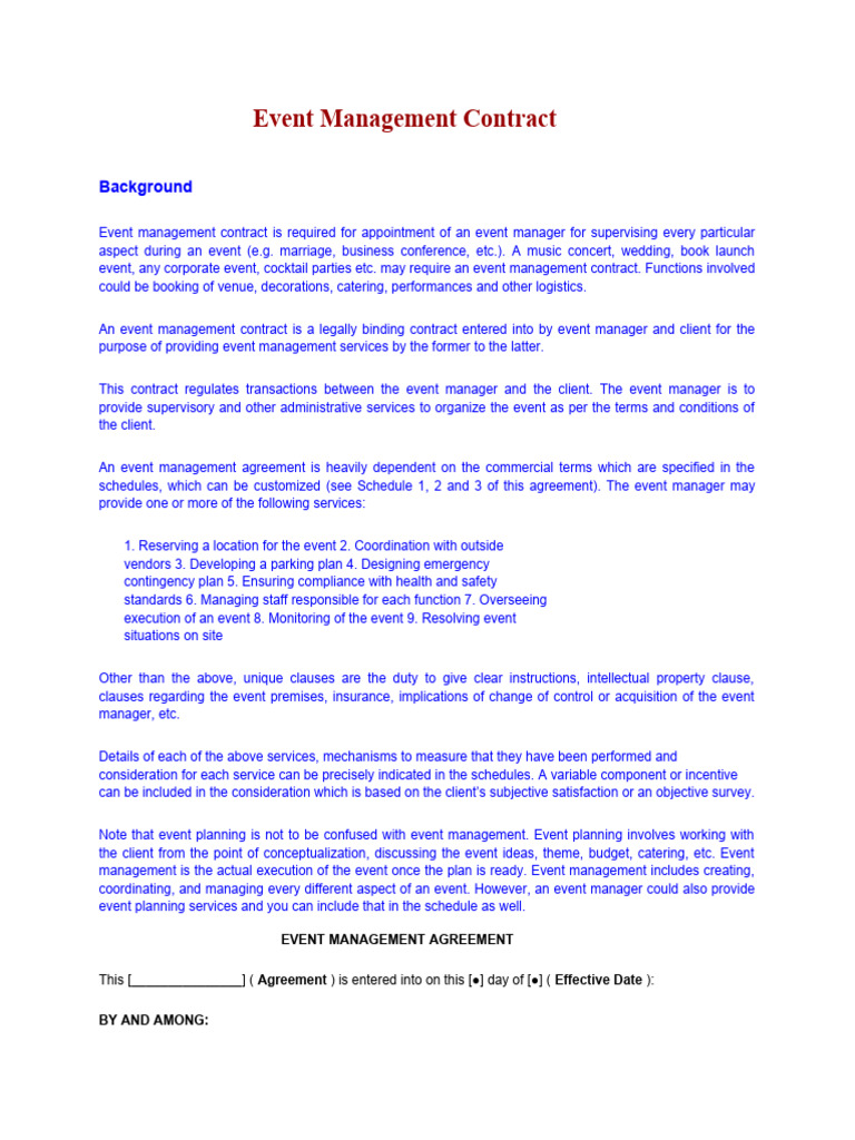 Event Management | PDF | Lease | Indemnity