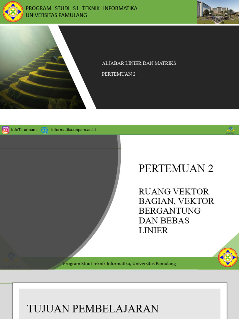 Aljabar Linier Dan Matriks-Pertemuan 2 | PDF | Metode & Bahan Ajar ...