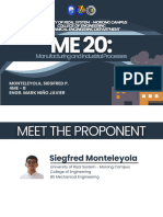 Manufacturing and Industrial Processes: Monteleyola, Siegfred P. 4me - B Engr. Mark Niño Javier