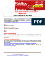 225-23 Boletin Informativo Empleo Publico Titulados-As Superiores Especilaidad Medicina Comunidad de Madrid 13-09-2023