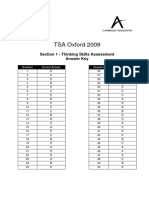 Tsa Oxford 2009 Thinking Skill Answer