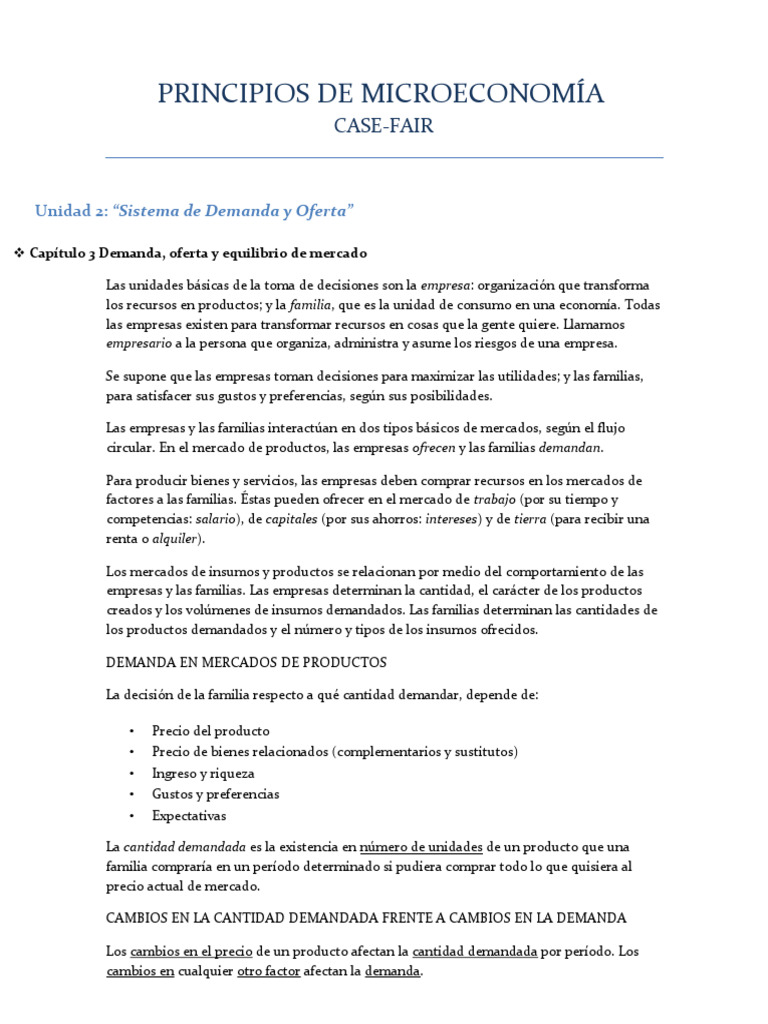 Demanda y Oferta: Equilibrio de Mercado | PDF | Oferta y demanda ...
