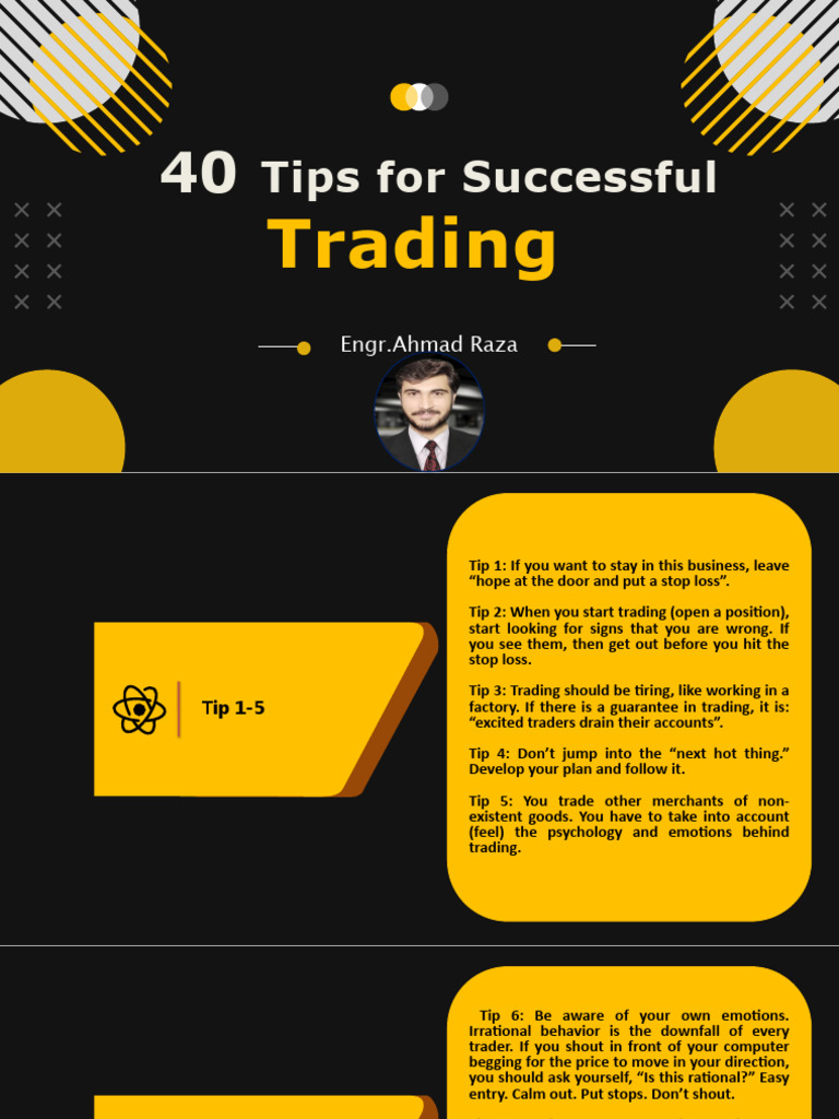 40 Tips For Successful Trading | PDF | Order (Exchange) | Risk