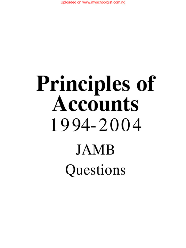 Principles of Accounts PDF Debits And Credits Expense