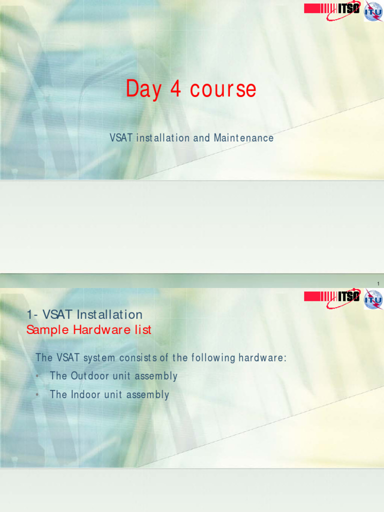 Vsat Installation And Maintenance Itso Download Free Pdf Service