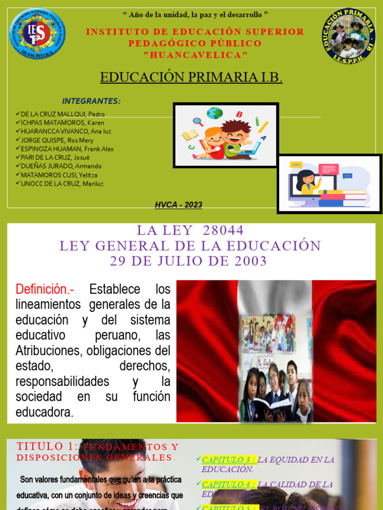 Ley General de La Educacion 28044 (1) - 1 | PDF | Maestros | Educación ...