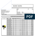 Tabela de Preco - Talha Eletrica de Cabo de Aco Ii