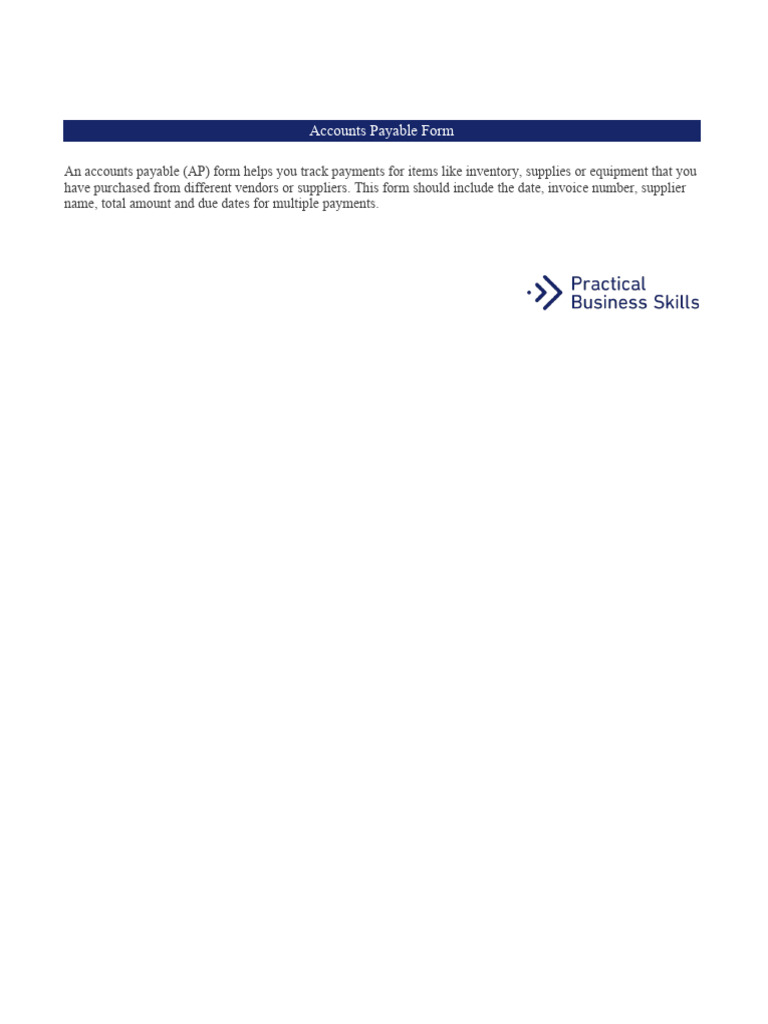 Accounts Payable Tracking Form | PDF