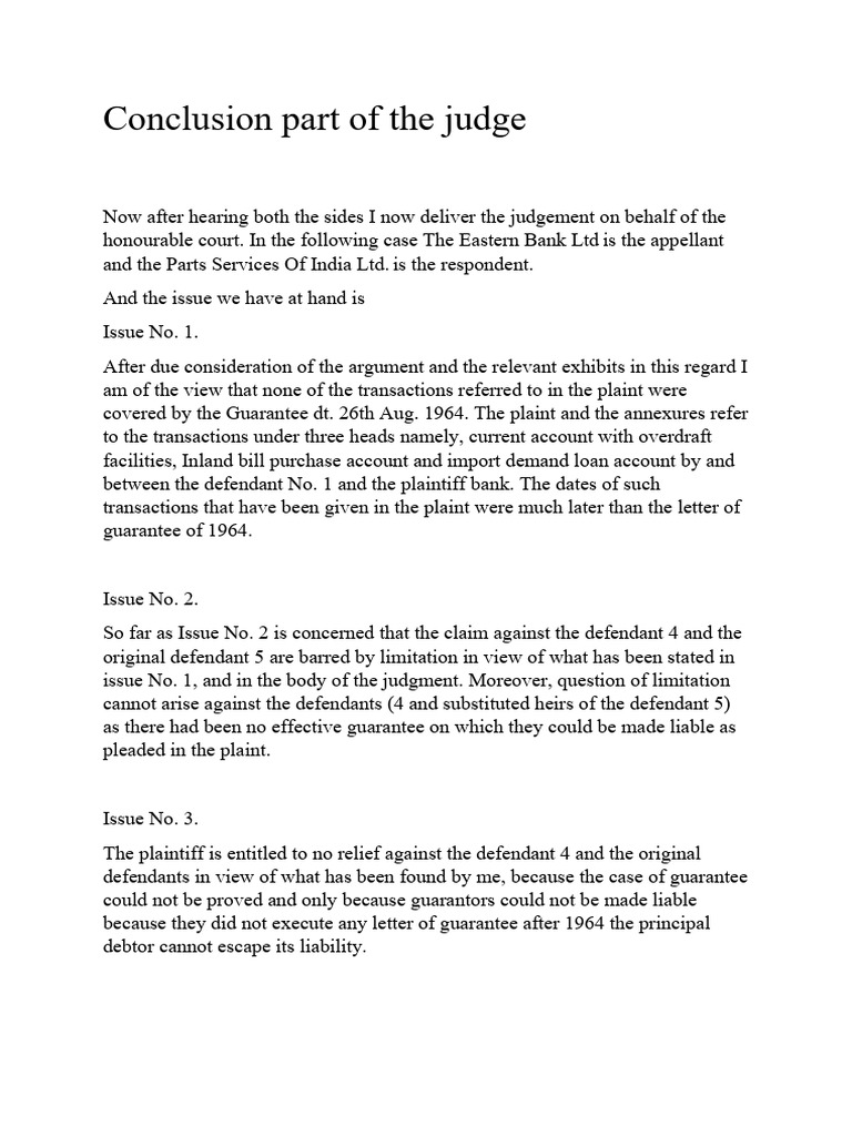 SBI vs Premco Saw Mill Judgment Summary | PDF | Guarantee | Judgment (Law)