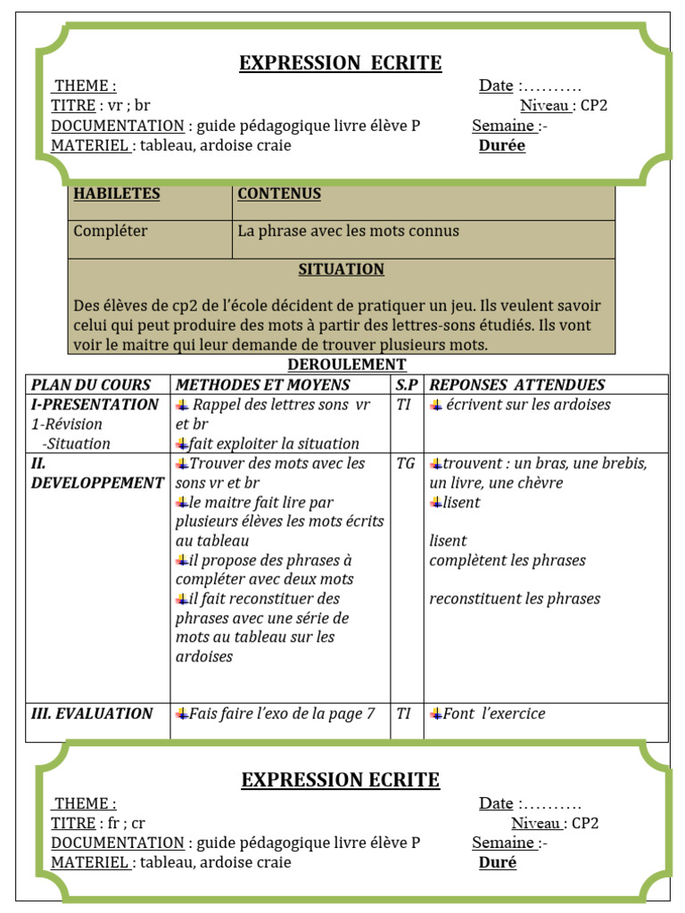 Expression écrite CP2 : jeux de mots | PDF