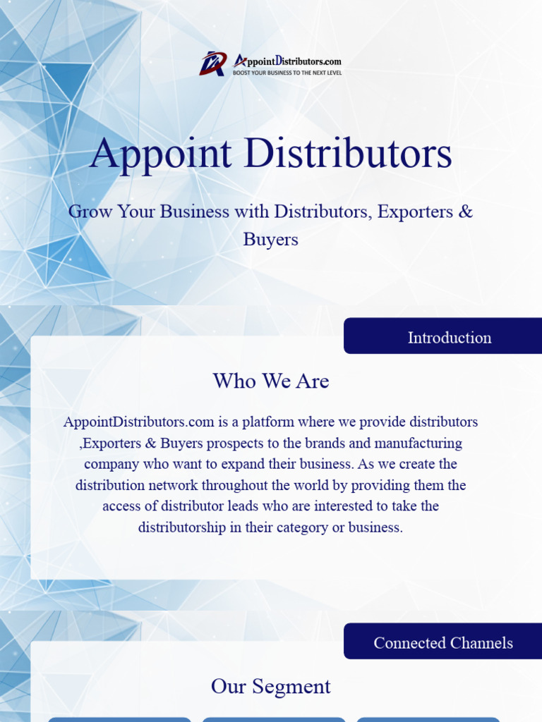 Looking For Distributorship Opportunity in India PDF Human