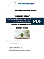 Cs de La Educación PROGRAMA DIDÁCTICA GENERAL 1ERO 1ERA Cs de La Educación - 2022