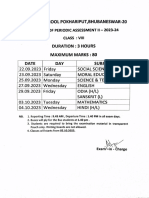 Date Sheet For PA-II