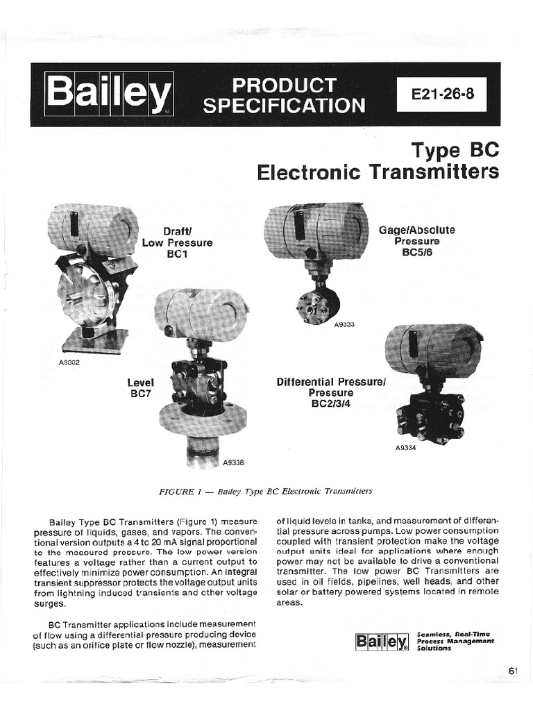 Bailey BC57 Product Specification | PDF