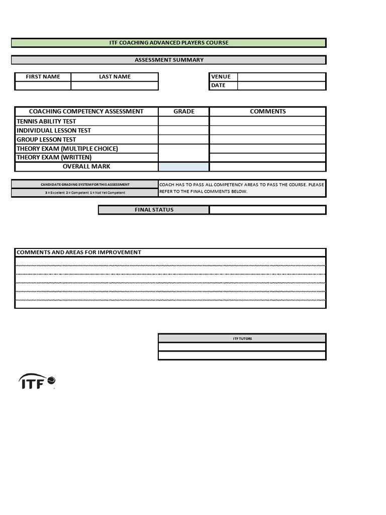 CAP Overall Assessment Sheet PDF