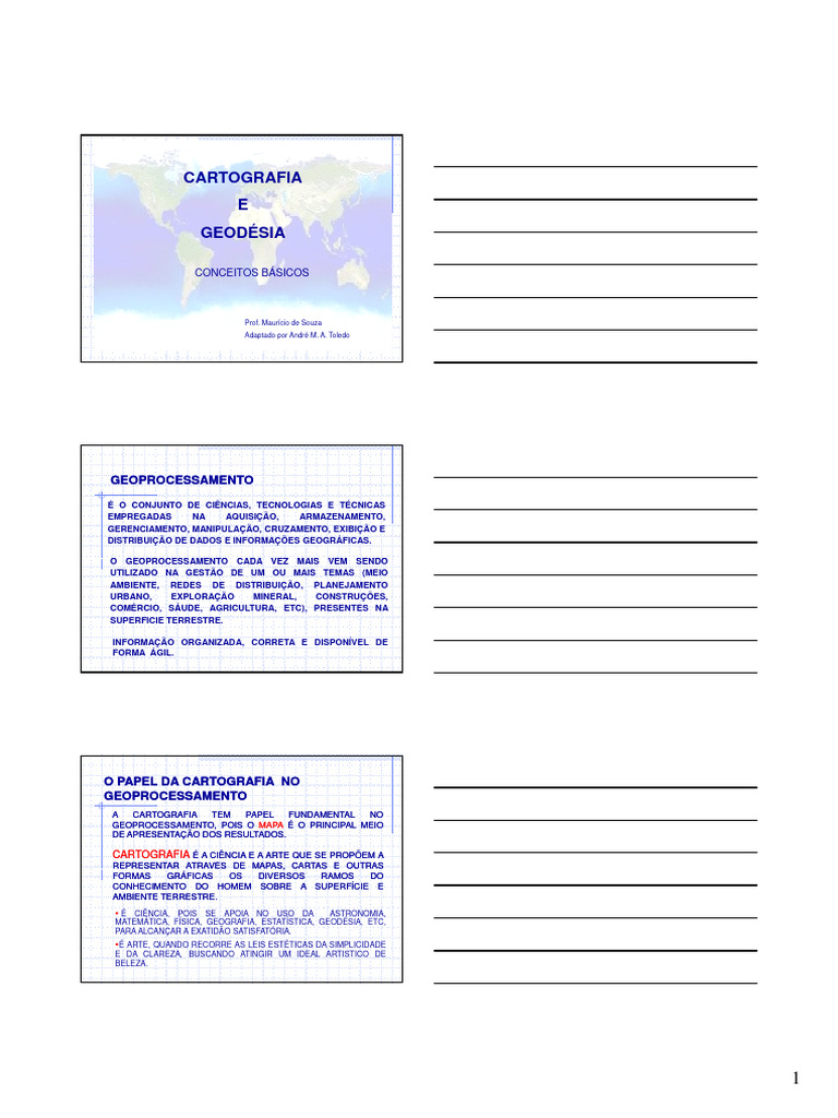 Aula 2 - Cartografia Geodésia | PDF | Mapa | Sistema de informações ...