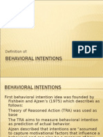 Literature Review of Behavioral Intentions