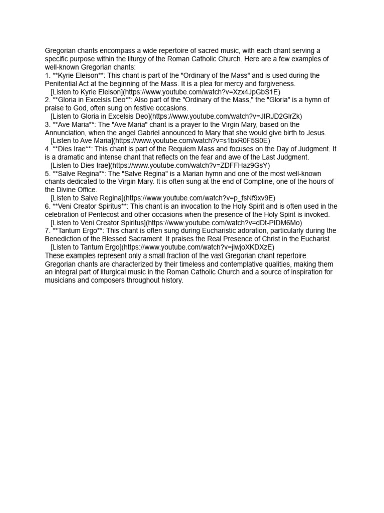 Gregorian Chant Pdf