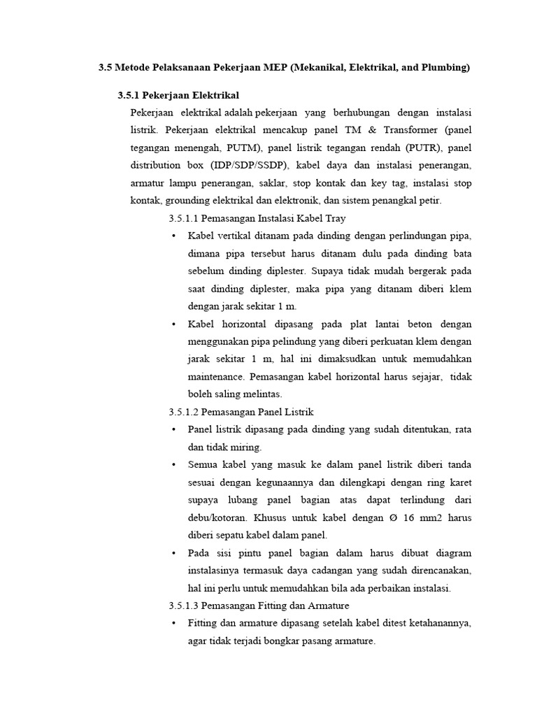 Pekerjaan MEP Revisi | PDF