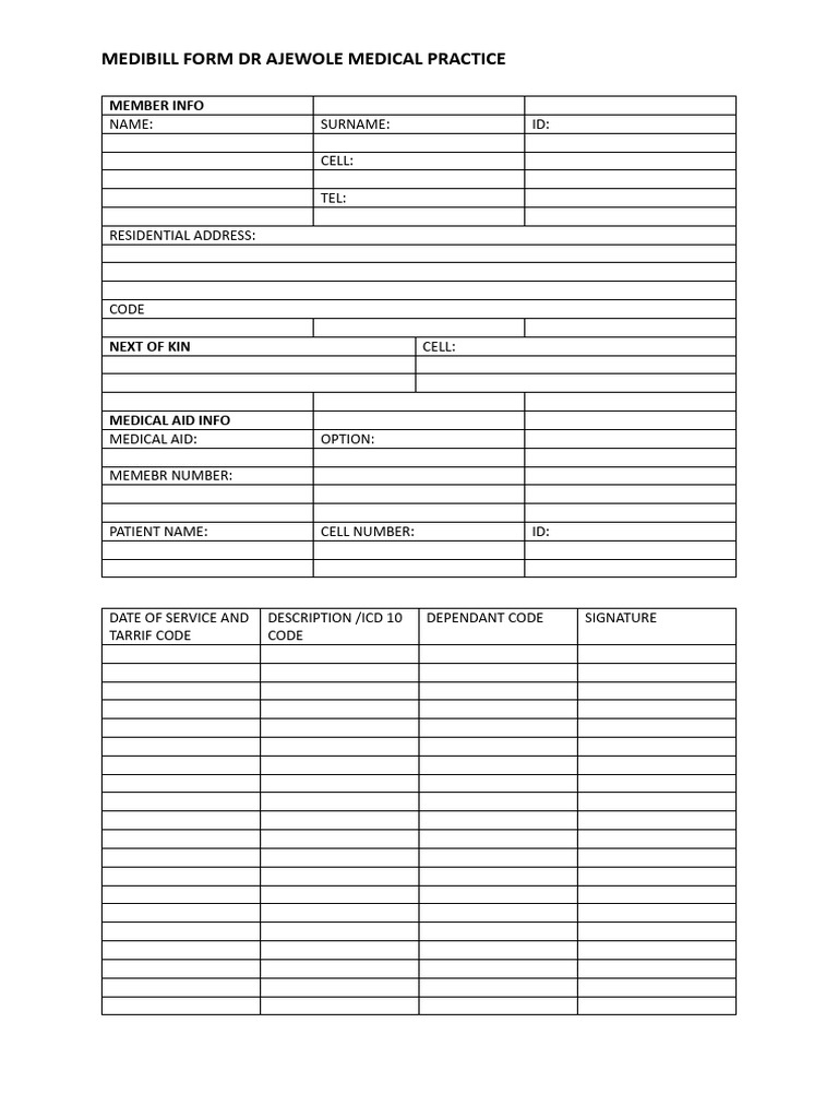 Medical Aid Form PDF
