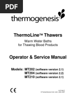 ThermoGenesis Thermoline Plasma Thawers Manual MT204