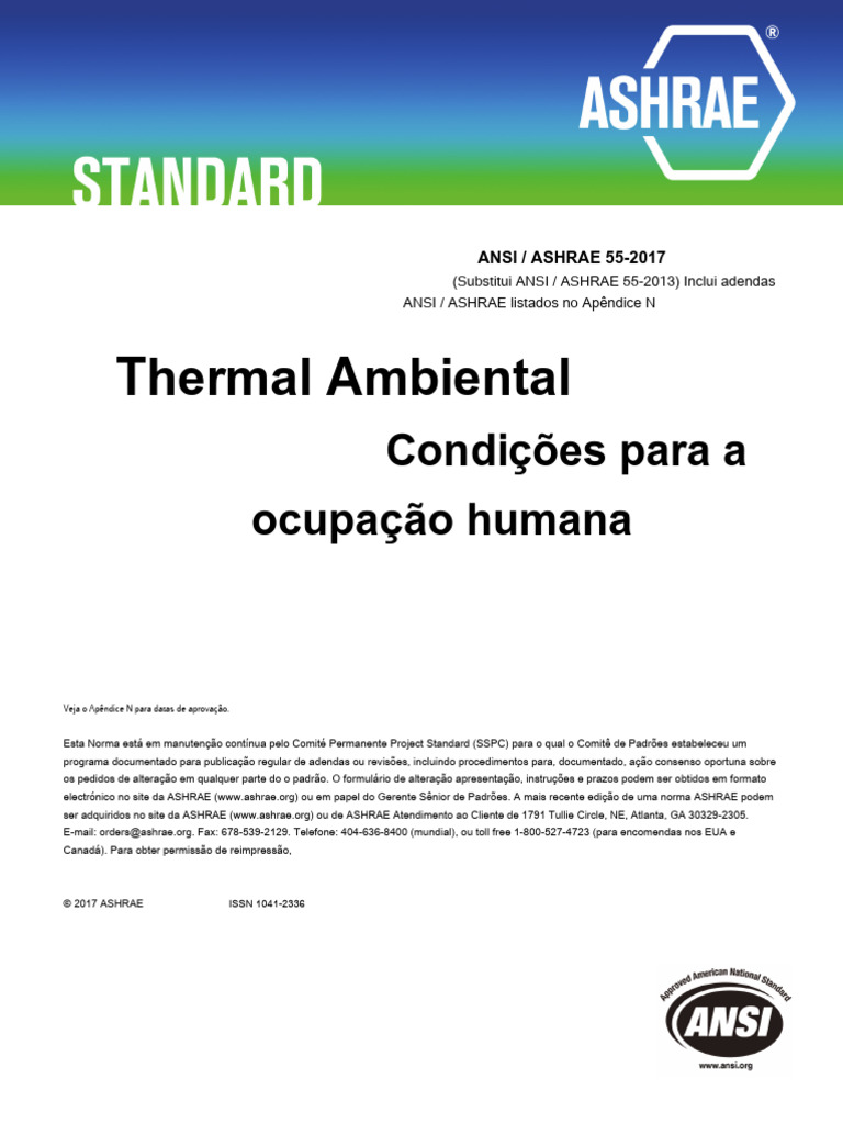 ASHRAE 55 2017 - Thermal Comfort - Standard - En.pt | Download grátis ...