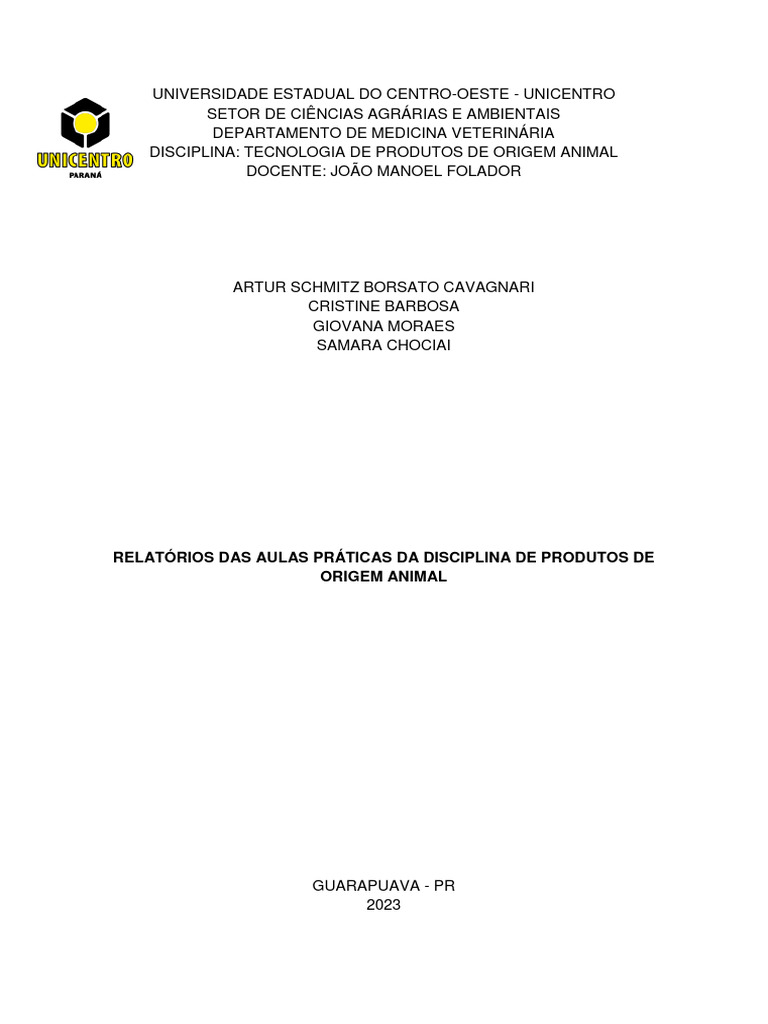 Relat rios tpoa corrigido pdf leite queijo