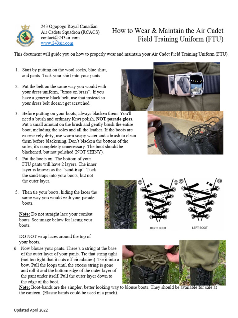 FTU Guide for Air Cadets | PDF | Clothing | Consumer Goods