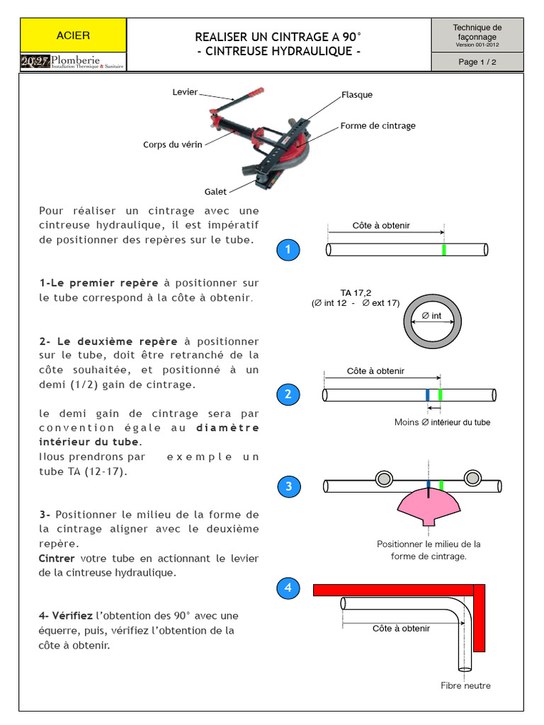 Cintrage de tubes acier à 90° PDF Ingénierie mécanique — free download