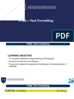 HTML - Text Formatting