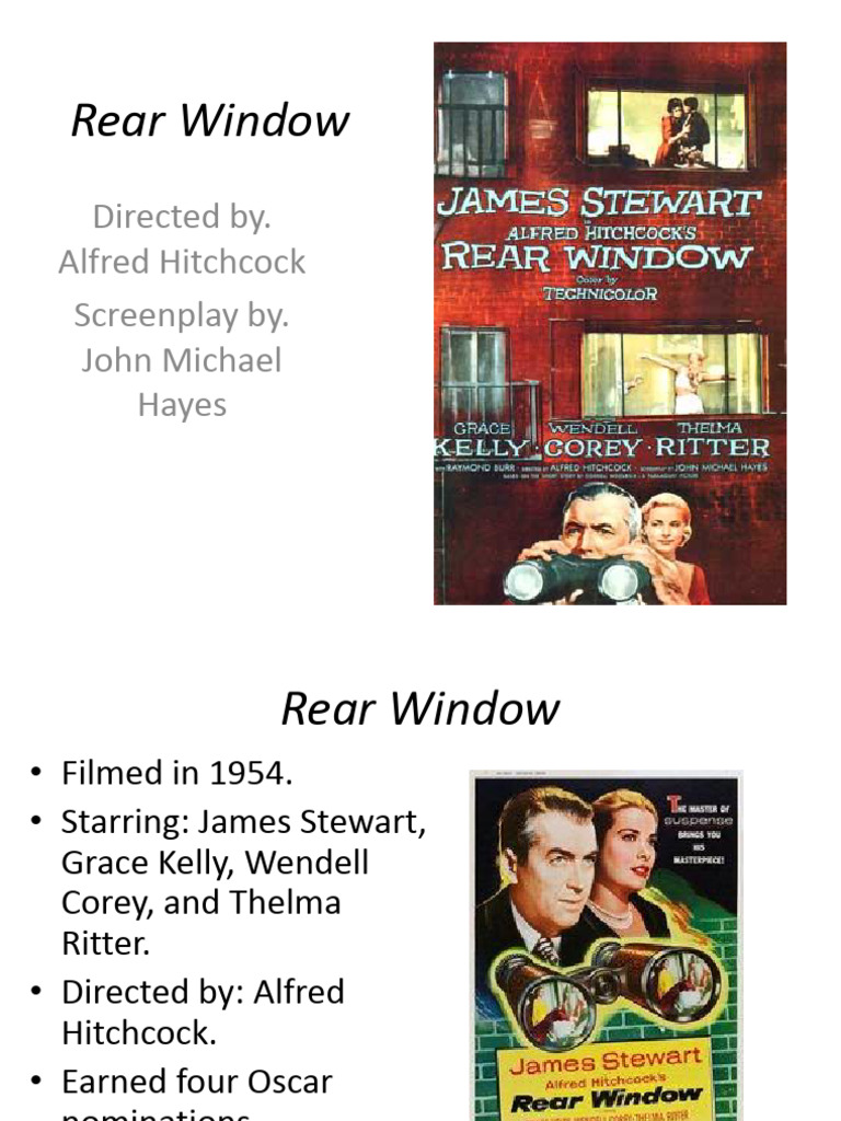 Rear Window Summary PDF Alfred Hitchcock