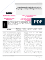 Periphrases in English and Uzbek Languages: Study and Linguistic Bases