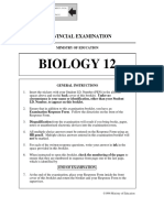 Biology 12: Provincial Examination