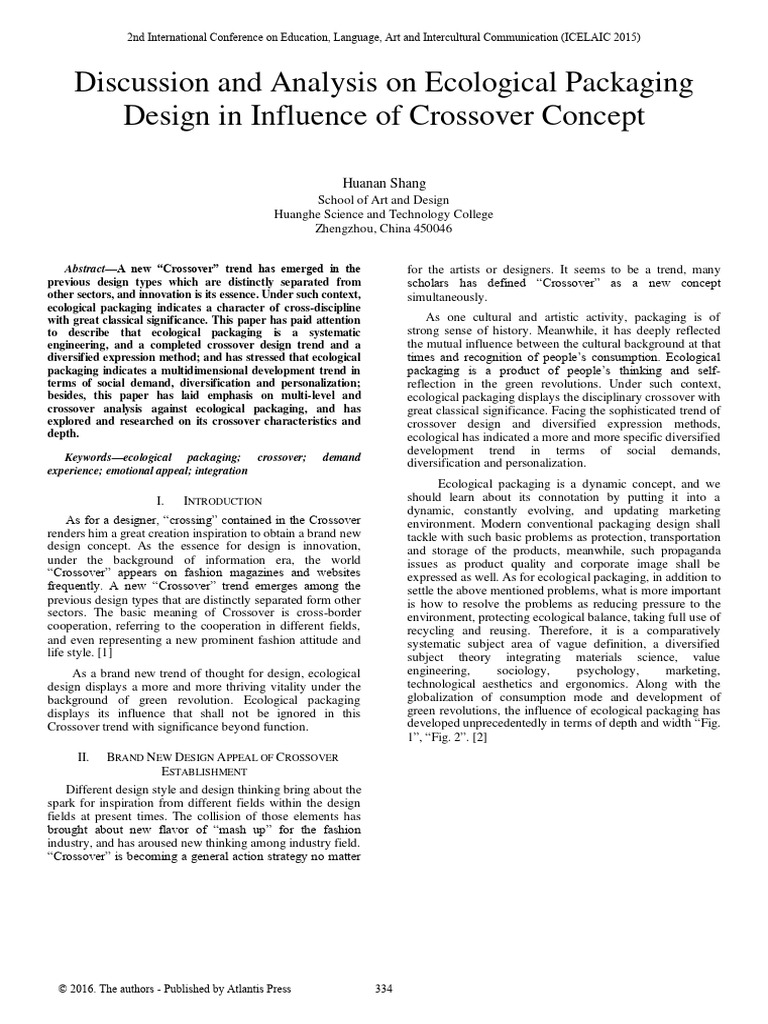 Ecological Packaging and Crossover Design | PDF | Ecology | Packaging ...
