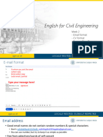 English For Civil Engineering: Week 2 - Email Format - CV Format - Process Flow Diagram