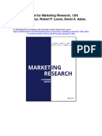 Solution Manual For Marketing Research 13th Edition V Kumar Robert P Leone David A Aaker George S Day