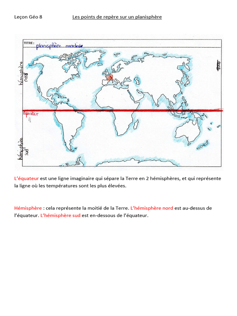 Points de repère sur le planisphère | PDF | Sciences et mathématiques
